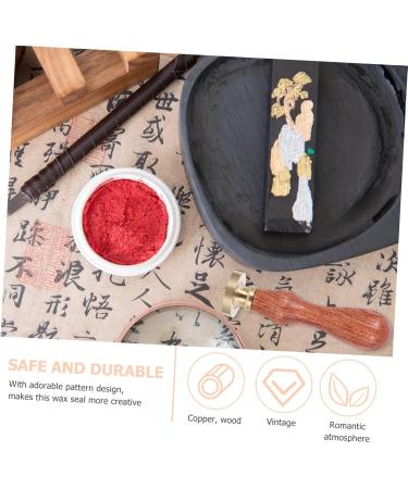 POPETPOP 1pc Dispensing Plate Tool Wooden Handles Antique Seal Stamp Letters Eye Shadow Seal Extruder Coffee 1 count (Pack of 1) Golden - Buy Online on GoSupps.com