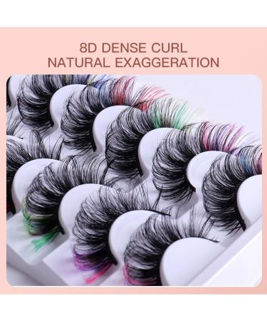 Fluffy Colored False Eyelashes | Voluminous Wispy Russian Strip Lashes in 7 Colors - Faux Mink D Curl - Buy Online on GoSupps.com