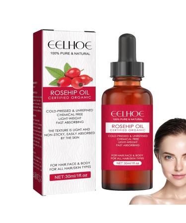 Cold-Pressed Rosehip Oil for Face | Nourishing Moisturizer for All Skin Types | 30ml Essential Oil for Skin Hair & Nails - Buy Online on GoSupps.com