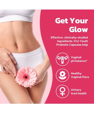 VIVI Youth Vaginal Probiotics pH Balance Feminine Odor Control & Yeast Support Probiotics for Women with Prebiotics & Lactobacillus Blend 60 Capsules - Buy Online on GoSupps.com