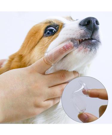 12pcs Soft Silicone Dog Finger Toothbrush Cleaning Finger Toothbrush Dog for Home Travel Small Large Dogs Cats Other Pets Gum Tooth Transparent - Buy Online on GoSupps.com