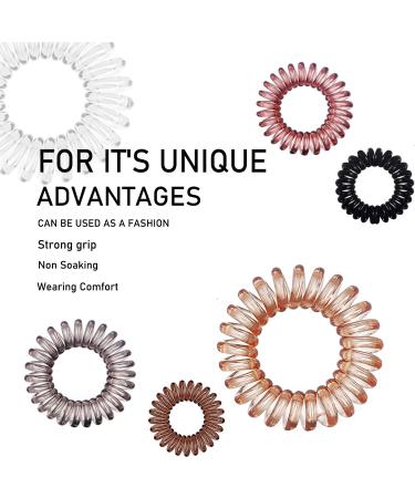 17 Pack Spiral Hair Ties for Women & Girls - Multi Color Hair Scrunchies & Accessories - Buy Online on GoSupps.com
