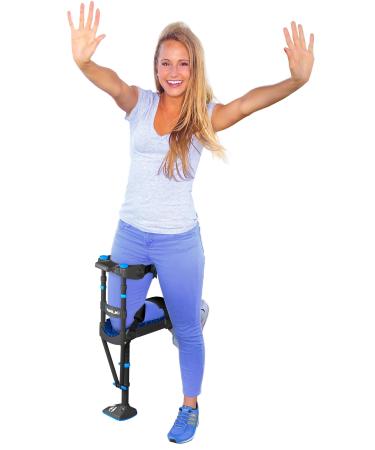 iWALK3.0 Hands Free Crutch - Pain Free Knee Crutch - Alternative to Crutches Black and Blue