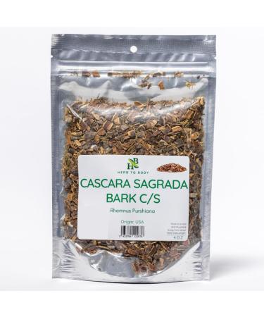 Premium Cascara Sagrada Bark C/S (Rhamnus Purshiana) - 4oz | Cut & Sifted |Natural Digestive Support