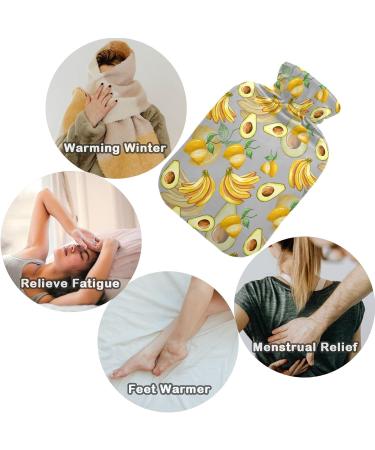 Naanle Banana Lemon Avocado Hot Water Bottle - 1L Transparent Thermal Bottle for Bed & Pain Relief | Warm & Steady Heat Therapy - Buy Online on GoSupps.com