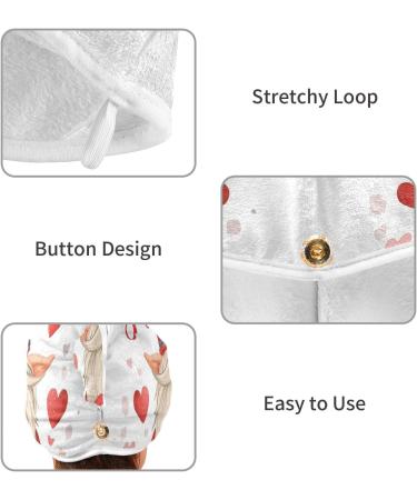 Valentine Love Dwarf Hair Towel 2 Pack | Super Absorbent Quick Dry Hair Turbans for Women & Girls - Buy Online on GoSupps.com