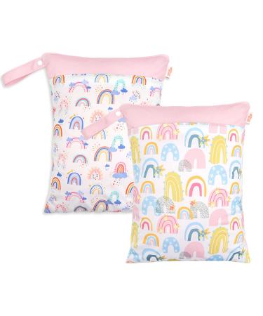 Seaur waterproof diaper bag baby wet bag washbar naspocket for on the way daycare kindergarten reusable zipper wet bag for beach swimming pool fitness studio - 2 pieces 30 * 40cm D08 2 pieces 30 * 40cm