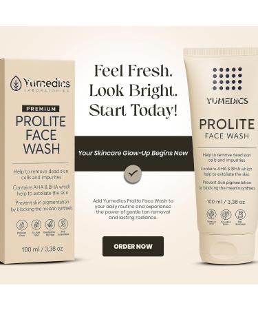 Revitosin Prolite Face Wash | 100ml AHA & BHA Facewash for Oily Dry & Normal Skin | Gently Cleanses Refreshes & Brightens | Suitable for All Skin Types - Buy Online on GoSupps.com