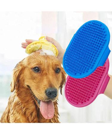 Jkxwx Silicone Pet Brush Glove | Blue Dog & Cat Washing Brush for Fur Removal Bathing & Cleaning - Buy Online on GoSupps.com