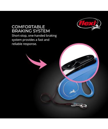 Flexi Classic Insertional Dog Leash - Ergonomic Durable 4.8m (16ft) for Dogs Up to 20kg - Medium Blue - International Shipping - Buy Online on GoSupps.com