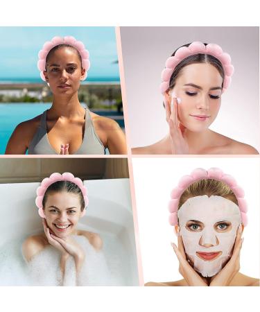 Ycfish Spa Headband for Women - Soft Skincare Makeup Headband | Pink Non-Slip Bubble Headband - Buy Online on GoSupps.com