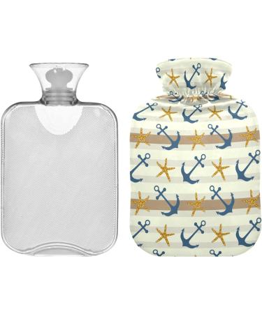 Naanle Stripes Sea Esters Anchor Hot Water Bottle - 2L Transparent Bottle for Bed Hand & Feet Warmer | Pain Relief & Heat Therapy | International Shipping Available - Buy Online on GoSupps.com
