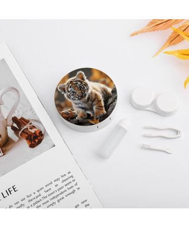 Shop Cute Tiger Cub Print Contact Lens Case - Portable Care Box for Travel & Daily Use - Buy Online on GoSupps.com