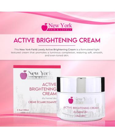 New York Fair & Lovely Active Brightening Cream - 100ml / 3.4 fl oz - For: Face Body Neck Knees Hands Armpit - Buy Online on GoSupps.com