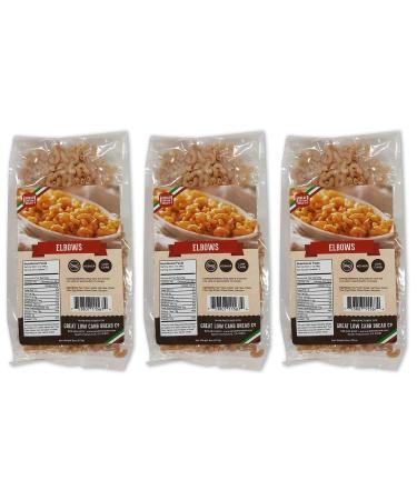Low Carb Pasta, Keto Pasta, Great Low Carb Bread Company ,7g Net Carbs, 12g of Protein, Non GMO, (Elbow, 3 Pack) Elbow 8 Ounce (Pack of 3)