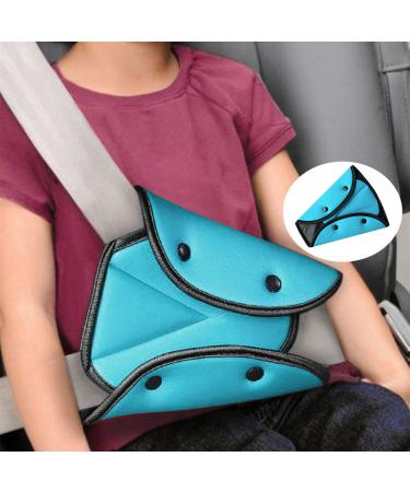 Kids Car Seat Belt Adjuster Universal Seat Belt Safety Cover Harness Strap Adjuster Pad Shoulder Neck Triangle Positioner Child Seat Belt Adjustment Holder Adult Seat Belt Clip Safety Belt Protector Blue - Buy Online on GoSupps.com