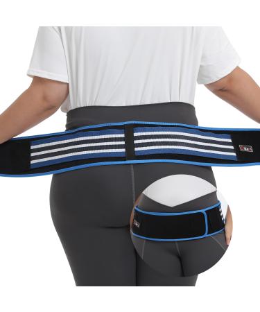 Sacroiliac SI Joint Hip Belt for Women Men-Alleviate Sciatica|Pelvic|Back|Lower Back Support Pelvic Support Belt Adjustable Lumbar Pain Relief Trochanter Belt Blue XL(Hip Size 52"- 63") XL(Hip Size 52"- 63") Blue