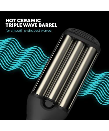 Revamp Progloss Wave Define Styler - Professional 3 Barrel Waver for S-Shaped Waves - Buy Online on GoSupps.com
