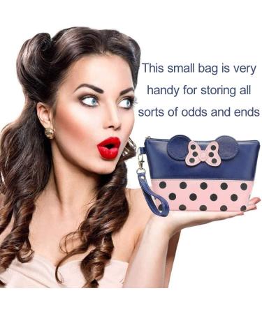 2PCs Mouse Ears Daben Cosmetics Pocket - Cute Travel Makeup Bag for Women | Handbag Organizer for Headphones & Lipstick - Pink - Buy Online on GoSupps.com