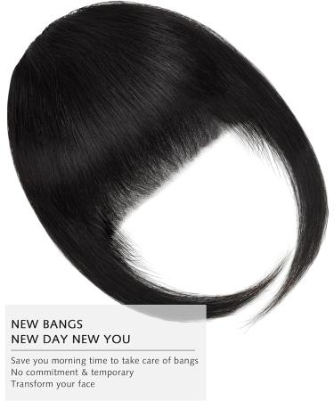 YAMEL Natural Black Clip in Bangs Human Hair Extensions for Women - 1B# off Black - Buy Online on GoSupps.com