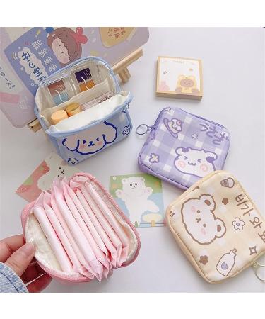 Cute Bear Large Capacity Sanitary Napkin Storage Bag - Pink Teenage Ladies Menstrual Pad Organizer - Buy Online on GoSupps.com