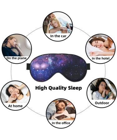 Blue & Purple Galaxy Print Soft Eye Mask - Comfortable Sleep Mask for Men & Women | Ideal for Travel & Rest - Buy Online on GoSupps.com