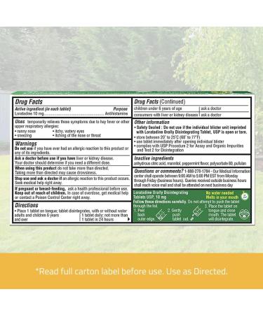 AllerVarx Loratadine 10mg Orally Disintegrating Tablet - 24 Hour Allergy Relief - Non-Drowsy Antihistamine - 30 Count Pack - Buy Online on GoSupps.com