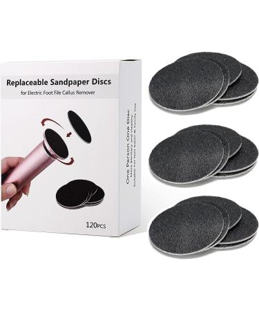 120pcs Replaceable Sandpaper Refill Discs for Electric Foot File - Dead Skin Removal (60 Rough 60 Grit & 60 Smooth 100 Grit) - Buy Online on GoSupps.com