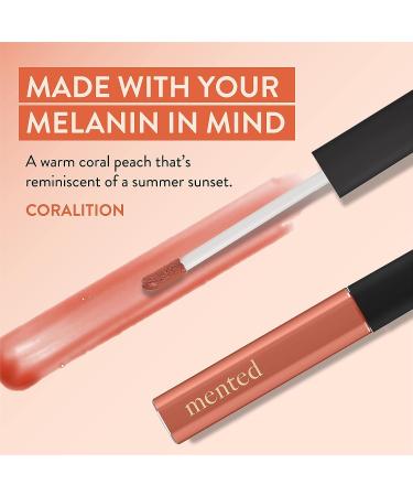 Mented Cosmetics Coral Peach Pink Lip Gloss Coralition - Vegan, Paraben-Free, Cruelty-Free Gloss Topper for Long-Lasting Moisturizing Beauty - Buy Online on GoSupps.com