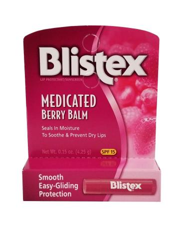 Blistex Medicated Lip Balm Spf 15 Berry .15-Ounce Tubes (Pack of 3) - Buy Online on GoSupps.com