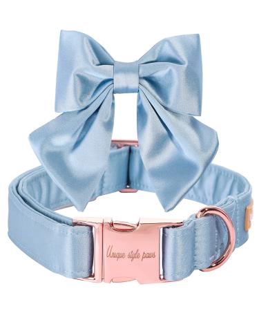 Unique Style Paws Silk Blue Color Dog Halison Cond-Resistant Dog Hall Band with bow Wedding Fly Dog Hall Band for X-Small puppies and cats S Himmelblau - Buy Online on GoSupps.com