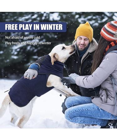 Lianzimau Dog Sweater - Heavy-Duty Fleece Jacket for Big & Small Dogs | Warm Winter Coat - Blue (1 Pack) - Buy Online on GoSupps.com