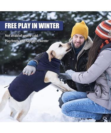 Buy Lianzimau Large Dog Fleece Sweater - Warm Winter Coat for Small & Medium Dogs - Cozy Dog Jacket (1 Pack) - Blue - Buy Online on GoSupps.com
