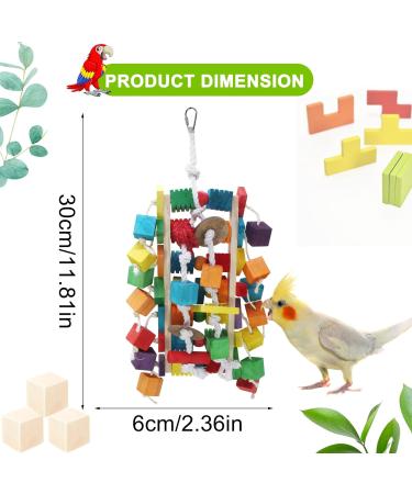 MQUPIN Large Bird Parrot Toys Colorful 22 Inch Wooden Blocks for African Greys, Amazons, Cockatoos and Macaws - Chew Toys for Large Parrots - Buy Online on GoSupps.com