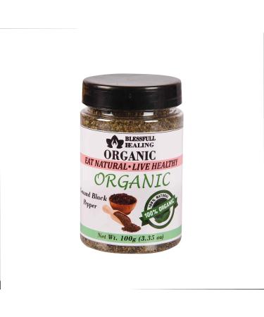 Blessfull Healing Organic Ground Black Pepper 100 Gram Airtight Container (Packing May Vary) 100 Gram 3.35 oz