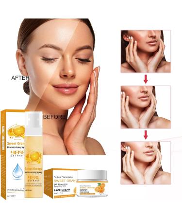 Sweet Orange Face Mist&Cream Fine Face Spray Hydrating Face Mist&Anti Aging Cream Set Brighten Serum for Face Brighten&Improve Uneven Skin Skincare Set Relieves Dark Spots Spray Moisturiser - Buy Online on GoSupps.com