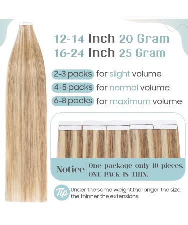 Buy S-Noilite Tape Extensions - Real Hair Gold Brown/Blond 12/613# - 10PCS (30cm) | Premium Quality Hair Extensions for International Shipping - Buy Online on GoSupps.com