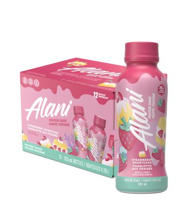 Alani Nu Protein Shake Ready to Drink Naturally Flavored Gluten Free Only 140 Calories with 20g Protein per 355mL bottle (Strawberry Shortcake 12 Pack)