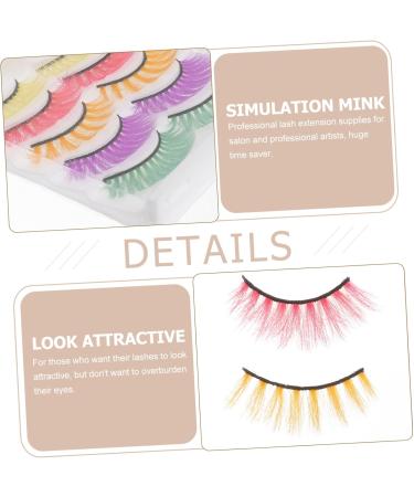 POPETPOP 5 Pairs Colored False Eyelashes Adhesive Eyelash Costumes Eyelashes Natural Eyelashes Faux Lashes Faux Eyelashes Halloween Lashes False Lashes Mermaid Fluffy 3d Imitation - Buy Online on GoSupps.com