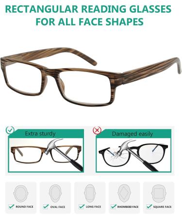 Eyekepper Spring Hinge Striped Reading Glasses for Men - 3 Pack Sun Readers +2.00 Magnification - Stylish & Comfortable - Buy Online on GoSupps.com