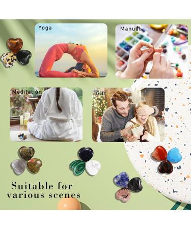 Buy Aitsite Natural Heart Stones - 15 Piece Rose Quartz Healing Gemstone Set for Crystal Therapy Meditation & D cor - Buy Online on GoSupps.com