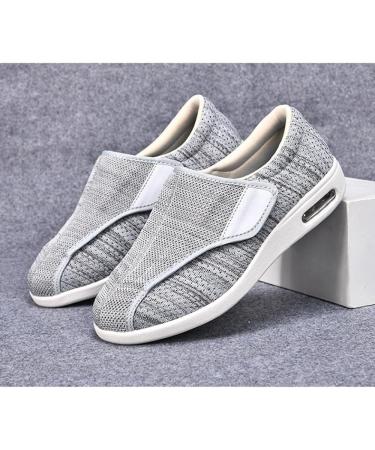 Buy Women's Adjustable Diabetic Shoes | Slip-On Wide Width Orthopedic Slippers with Memory Foam Insoles - Light Gray Size 12 - Perfect for Seniors & Swollen Feet - Buy Online on GoSupps.com