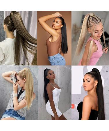 Hair Bun 22-32 Inch Synthetic Long Straight Ponytail Headband Ponytail Wig Wrap Hair Clip Extensions Ponytail Bun for Women Hair Extension Hair Piece (Color : 99J Size : 32inches) 32inches 99J - Buy Online on GoSupps.com