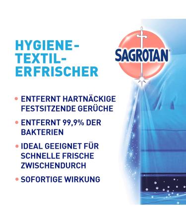 Sagrotan Hygiene Textile Fresh Laundry Spray - Removes Stuck Smells & Bacteria | 4 x 500ml - Ideal for Clothing & Home Textiles - Buy Online on GoSupps.com