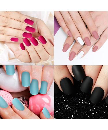 720pc 30 Sets Colorful Short Square False Nails - Matte Acrylic & Gel Press On, Full Cover Natural Nails for Women & Girls - Buy Online on GoSupps.com