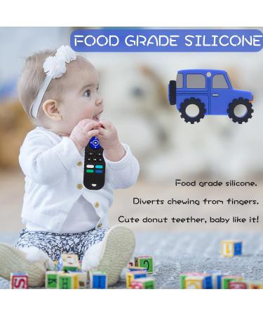 2 Pack Soft Silicone Baby Teething Toys - Remote & Car Shape Teether Set for Babies | Chewable & Sensory Baby Chew Toys - Buy Online on GoSupps.com