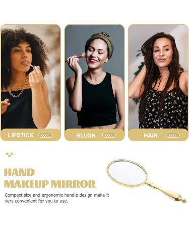 Minkissy Vintage Lighted Makeup Mirror - Portable Golden Hand Mirror for Women - Buy Online on GoSupps.com