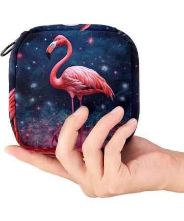 Flamingo Sanitary Napkin Storage Bag | Portable First Period Pads Holder for Girls | Travel Makeup Bag | Large Capacity Multicoloured - Buy Online on GoSupps.com