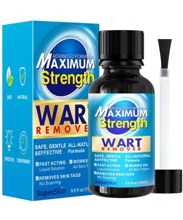 Fast Action Liquid Wart Gel Maximum Strength - Wart Liquid with Salicylic Acid - Fast-Acting Wart Liquid Freeze Off Designed for Warts Plantar Wart Genital Wart Common Wart Flat Wart Corn Callus Black