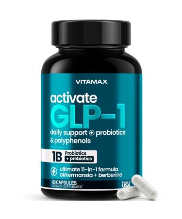 GLP-1 Support Supplement for Weight Management & Appetite Control for Men & Women With Akkermansia Berberine Inulin EGCG Probiotics & Polyphenols for Gut Health Digestion Hunger & Cravings